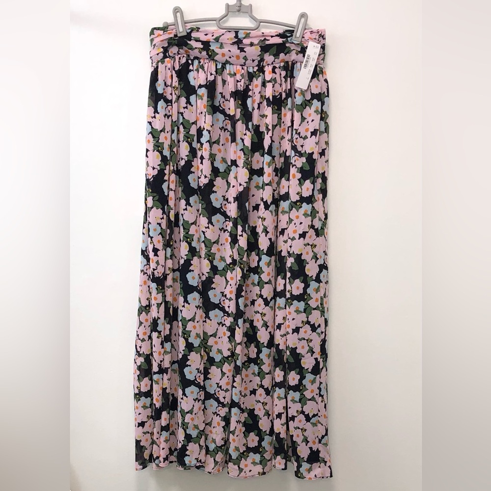 J. Crew long skirt, pink, size 4, lined, back zip, two on-seam side pockets.